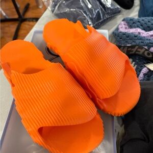 Bright Orange Slide Sandals